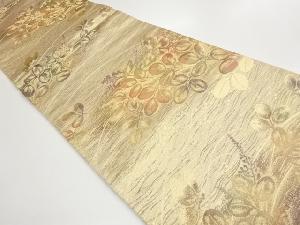 萩に蝶・色紙散らし模様織出し袋帯